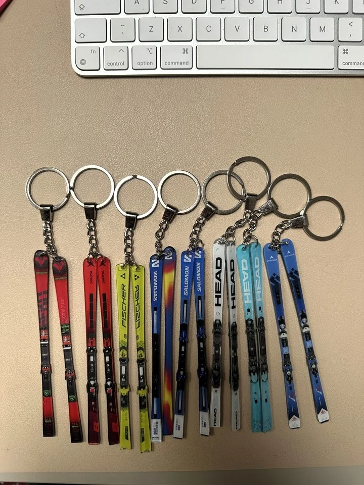 Summit Supply ski keyrings in a colourful line-up